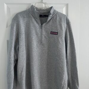 Vineyard Vines Gray Quarter-Zip Sweater